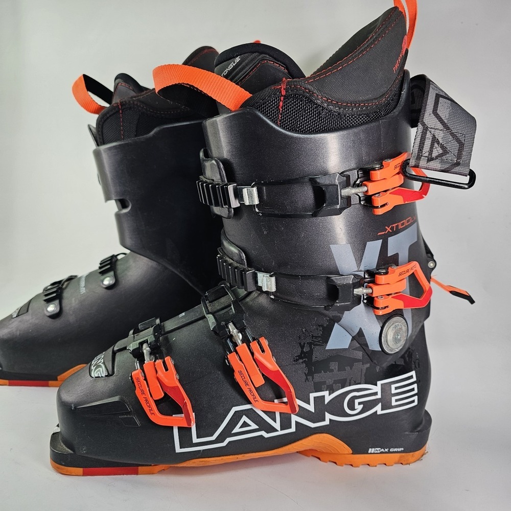 Lange Italy XT 100 LV Ski Boots Size 27-27.5 US Mens 9.5-10 316mm Black Orange